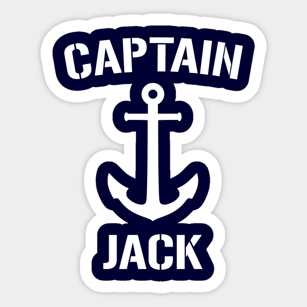 Nautical Captain Jack Personalized Boat Anchor Sticker by Rewstudio